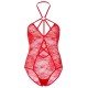 Секси боди LEG AVENUE STRAPPY ROSE LACE TEDDY S/M