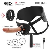 Дилдо CYBER STRAP HARNESS WITH DILDO AND BULLET REMOTE CONTROL WATCHME S TECHNOLOGY