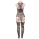 QUEEN LINGERIE MULTISTRAPS SLING HOLLOW BODYSTOCKING S-L