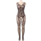 QUEEN LINGERIE OPEN CROTHLESS BODYSTOCKING FLOWER LACES S-L