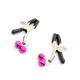OHMAMA FETISH DOUBLE BELLS NIPPLE CLAMPS - PINK