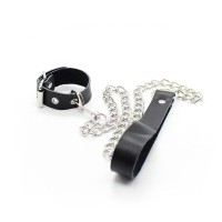 OHMAMA RESTRAINT LEATHER NECKLACE AND META