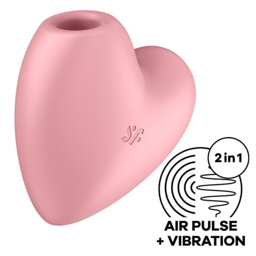 Вибратор SATISFYER CUTIE HEART STIMULATOR & VIBRATOR - PINK