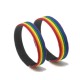 PRIDE - LGBT FLAG BLACK LEATHER BRACELET