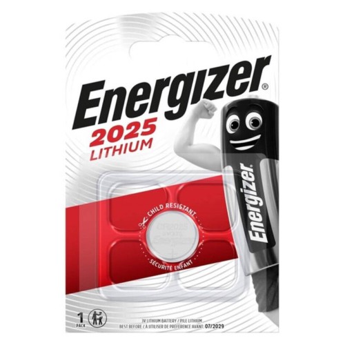 ENERGIZER BATTERY LITHIUM BUTTON CR2025 3V 1 UNIT