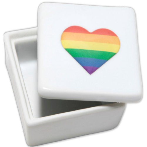 PRIDE - SQUARE SQUARE JEWELLERY BOX WITH LGBT HEART