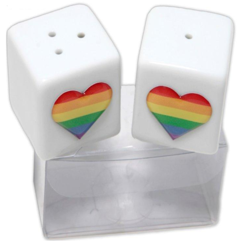 PRIDE - CERAMIC SALT AND PEPPER SHAKER WITH LGBT FLAG