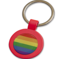 PRIDE - FUSCIA METAL KEYRING ROUND KEY RIN