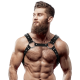 FETISH SUBMISSIVE ATTITUDE™ - MEN'S ECO-LEATHER CHEST HARNESS WITH STUDS
