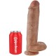 KING COCK - REALISTIC PENIS WITH BALLS 22.6 CM CARAMEL