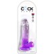 KING COCK CLEAR - REALISTIC PENIS WITH BALLS 15.2 CM PURPLE
