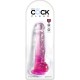 KING COCK CLEAR - REALISTIC PENIS WITH BALLS 16.5 CM PINK