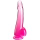 Дилдо KING COCK CLEAR - DILDO WITH TESTICLES 19 CM PINK