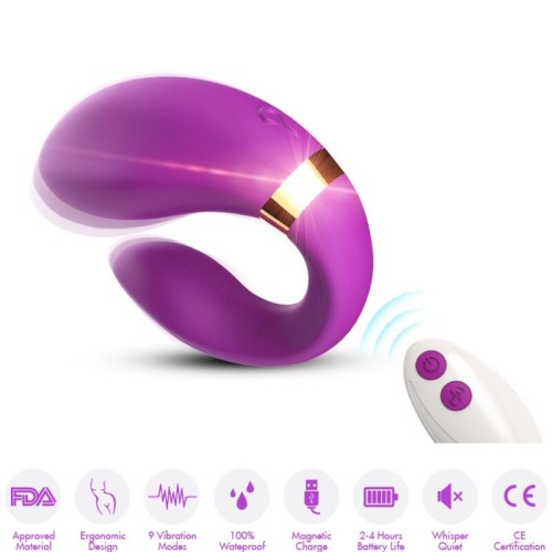 Вибратор ARMONY - CRESCENT VIBRATOR FOR COUPLES REMOTE CONTROL PURPLE