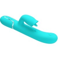 Вибратор PRETTY LOVE - RABBIT VIBRATOR WITH LICKING AQUA GREEN