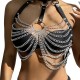Бельо SUBBLIME - CHEST HARNESS WITH BIG RING CHAINS ONE SIZE