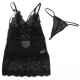 Бельо SUBBLIME - BABYDOLL WITH ADJUSTABLE LACE STRAPS BLACK S/M