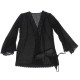 Бельо SUBBLIME - TRANSPARENT FABRIC ROBE WITH LACE DETAIL BLACK L/XL