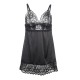 Бельо SUBBLIME - BABYDOLL WITH FLORAL PRINT CHEST BLACK S/M