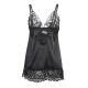 Бельо SUBBLIME - BABYDOLL WITH FLORAL PRINT CHEST BLACK L/XL