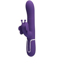 Вибратор PRETTY LOVE - MULTIFUNCTION RABBIT VIBRATOR 4 IN 1 BUTTERFLY PURPLE