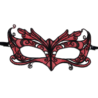 Маска QUEEN LINGERIE - LACE MASK WITH RED 