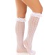 Чорапи LEG AVENUE - KNEE-HIGH SOCKS WITH RUFFLES WHITE