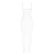 Бельо SUBBLIME - 951740 BODYSTOCKING WHITE FISHNET CROTCHLESS WITH BOWS ONE SIZE