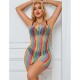 Бельо SUBBLIME - 952457 RAINBOW OFF SHOULDER SLEEVELESS FISHNET BODYSTOCKING ONE SIZE