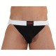 Мъжки слип BURN - 004 JOCK SHINY BLACK / WHITE S