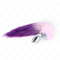 Анален разширител KINK - ANAL PLUG SIZE L 10 X 4 CM WITH SYNTHETIC TAIL 40 CM PURPLE