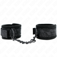 Белезници KINK - DARK LACE COVERED WRIST CUFFS NEOPRENE ADJUSTABLE BLACK 20-29 CM X 5 CM