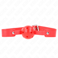 Топка за уста KINK - RED BREATHABLE BALL 4.5 CM GAG 65 x 2.5 CM