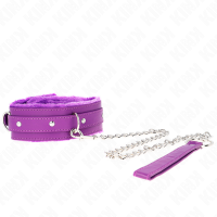 Нашийник KINK - COLLAR WITH LEASH 65 CM WITH RESTRICTIONS PURPLE 36-42 CM X 5.5 CM