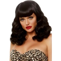 Перука LEG AVENUE - CURLY RETRO WIG WITH BANGS LUMINISCENT BLACK