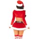 Бельо LEG AVENUE - CHRISTMAS SEXY COSTUME CROP TOP + SKIRT+ BELT + HAT RED/WHITE SIZE S