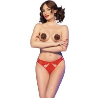 Бельо CHILIROSE - CR 4839 CHRISTMAS SET NIPPLE COVERS + PANTIES RED S/M