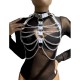 Бельо SUBBLIME - 953737 CHEST HARNESS WITH RINGS AND CHAINS SILVER ONE SIZE