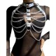 Бельо SUBBLIME - 953737 CHEST HARNESS WITH RINGS AND CHAINS SILVER ONE SIZE