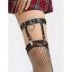 Бельо SUBBLIME - 953744 ADJUSTABLE LEATHER PUNK GARTER BLACK ONE SIZE