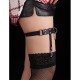 Бельо SUBBLIME - 953744 ADJUSTABLE LEATHER PUNK GARTER BLACK ONE SIZE