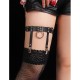 Бельо SUBBLIME - 953744 ADJUSTABLE LEATHER PUNK GARTER BLACK ONE SIZE