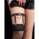 Бельо SUBBLIME - 953744 ADJUSTABLE LEATHER PUNK GARTER BLACK ONE SIZE