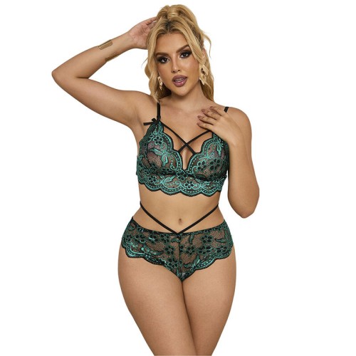 Бельо SUBBLIME - 954093 BRA + PANTIES LACE GREEN L/XL