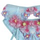 Бельо SUBBLIME - 954109 BRA + PANTIES WITH GARTER BELT FLORAL DESIGN BLUE S/M