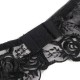 Бельо SUBBLIME - 945237 BRA + PANTIES WITH GARTER BELT FLORAL DESIGN BLACK S/M