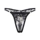 Бельо SUBBLIME - 945237 BRA + PANTIES WITH GARTER BELT FLORAL DESIGN BLACK S/M