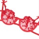 Бельо SUBBLIME - 954321 HEART PRINT BRA + THONG + GARTER BELT RED S/M