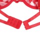 Бельо SUBBLIME - 954321 HEART PRINT BRA + THONG + GARTER BELT RED S/M