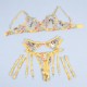 Бельо SUBBLIME - 954345 BRA + THONG + GARTER BELT FLORAL DESIGN YELLOW S/M